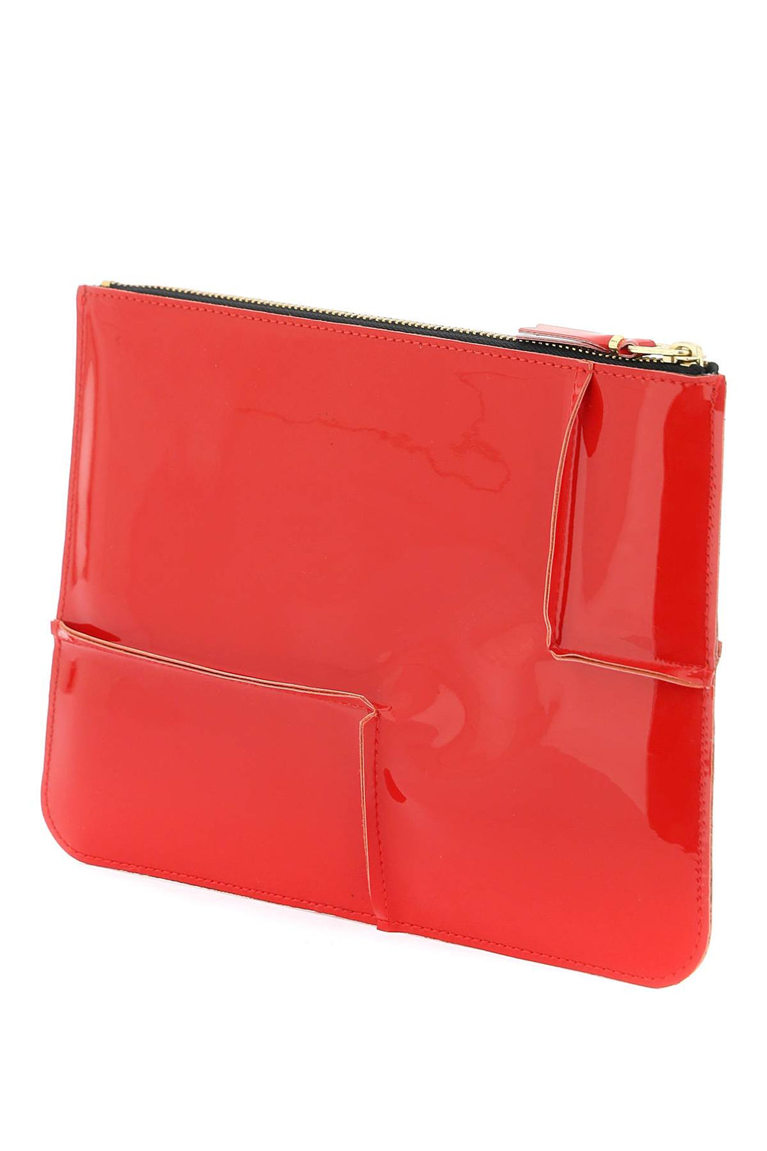 Comme Des Garcons Wallet Glossy Patent Leather   Rosso
