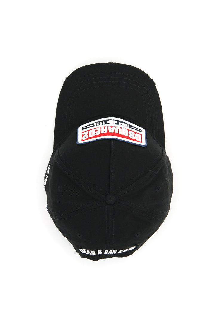 Dsquared2 Baseball Cap With Embroidered Patch   Nero