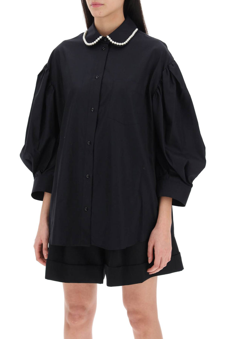 Simone Rocha Puff Sleeve Shirt With Embellishment   Nero