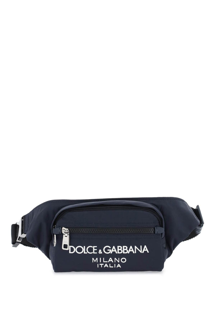Dolce & Gabbana Nylon Beltpack Bag With Logo   Blu