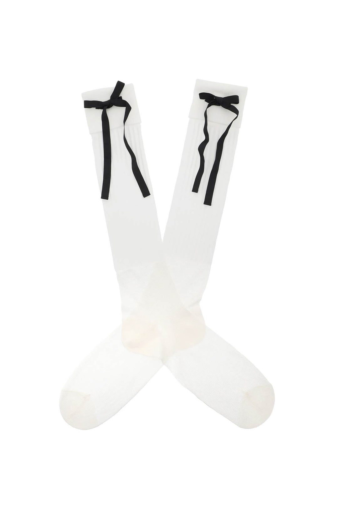 Maison Margiela Socks With Bows   Bianco