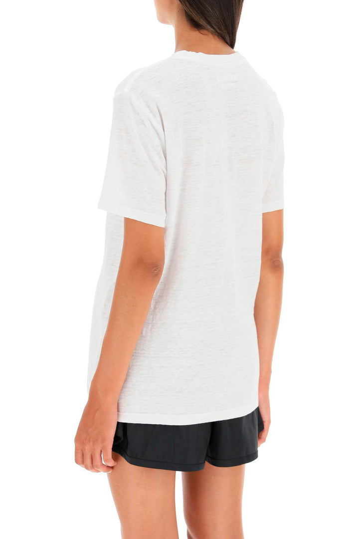 Isabel Marant Etoile Zewel T Shirt With Flocked Logo   Bianco
