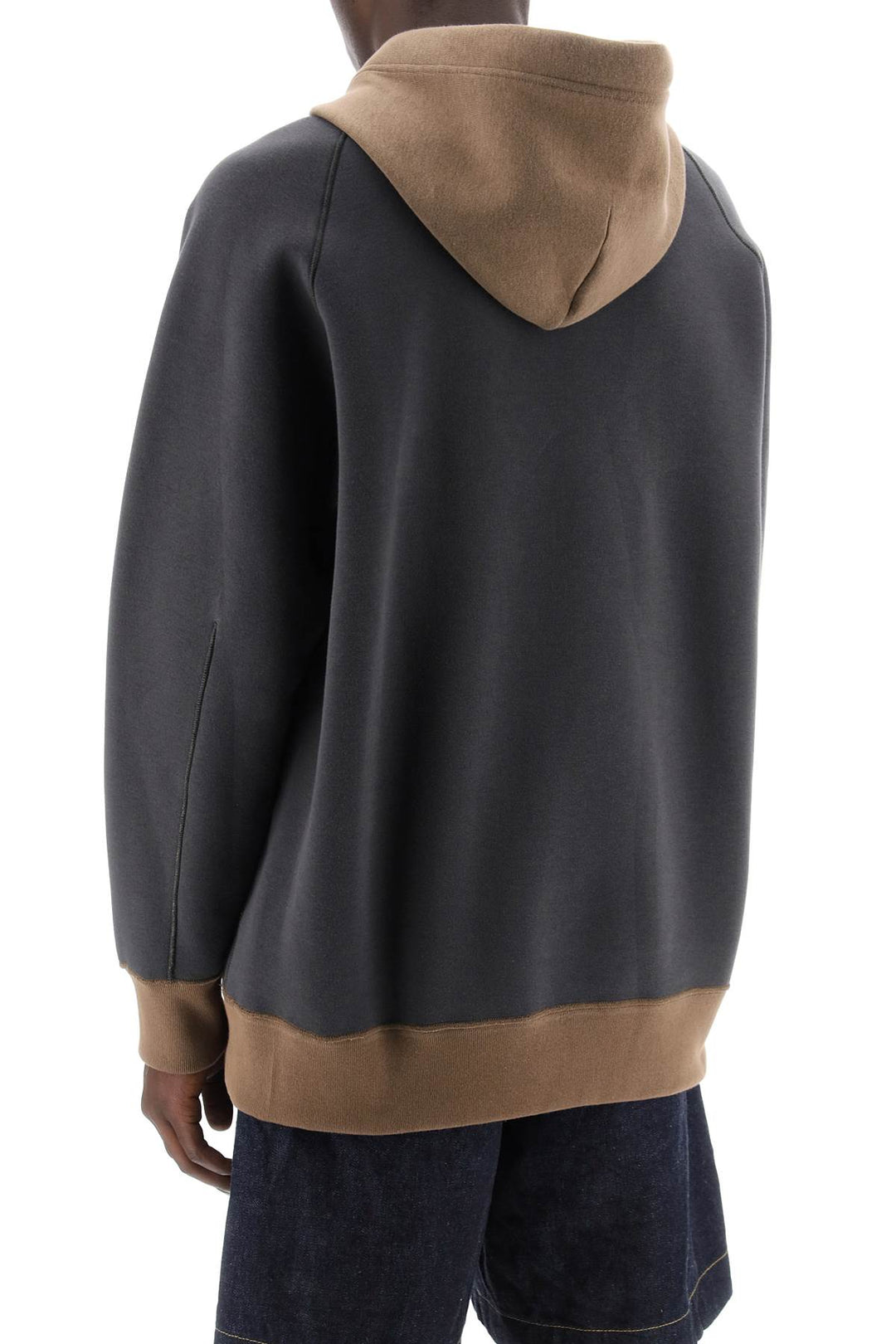 Sacai Hooded Sweatshirt With Reverse   Grey