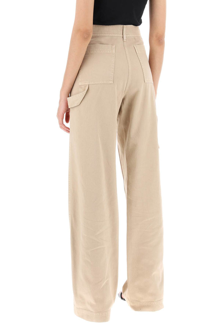 Palm Angels 'Gd Bull' Cargo Pants With Embroidered Palm Trees   Beige