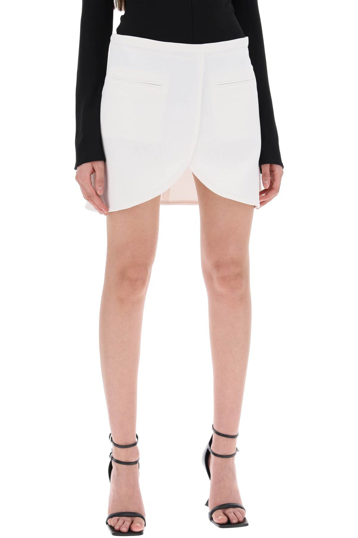 Courreges Ellipse Twill Mini Skirt In   Bianco