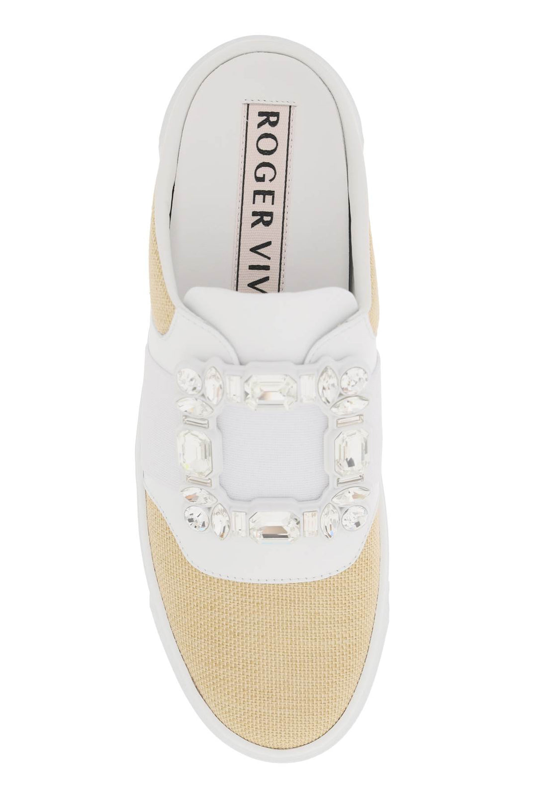 Roger Vivier Replace With Double Quoteleather And Raffia Very Viv   Bianco