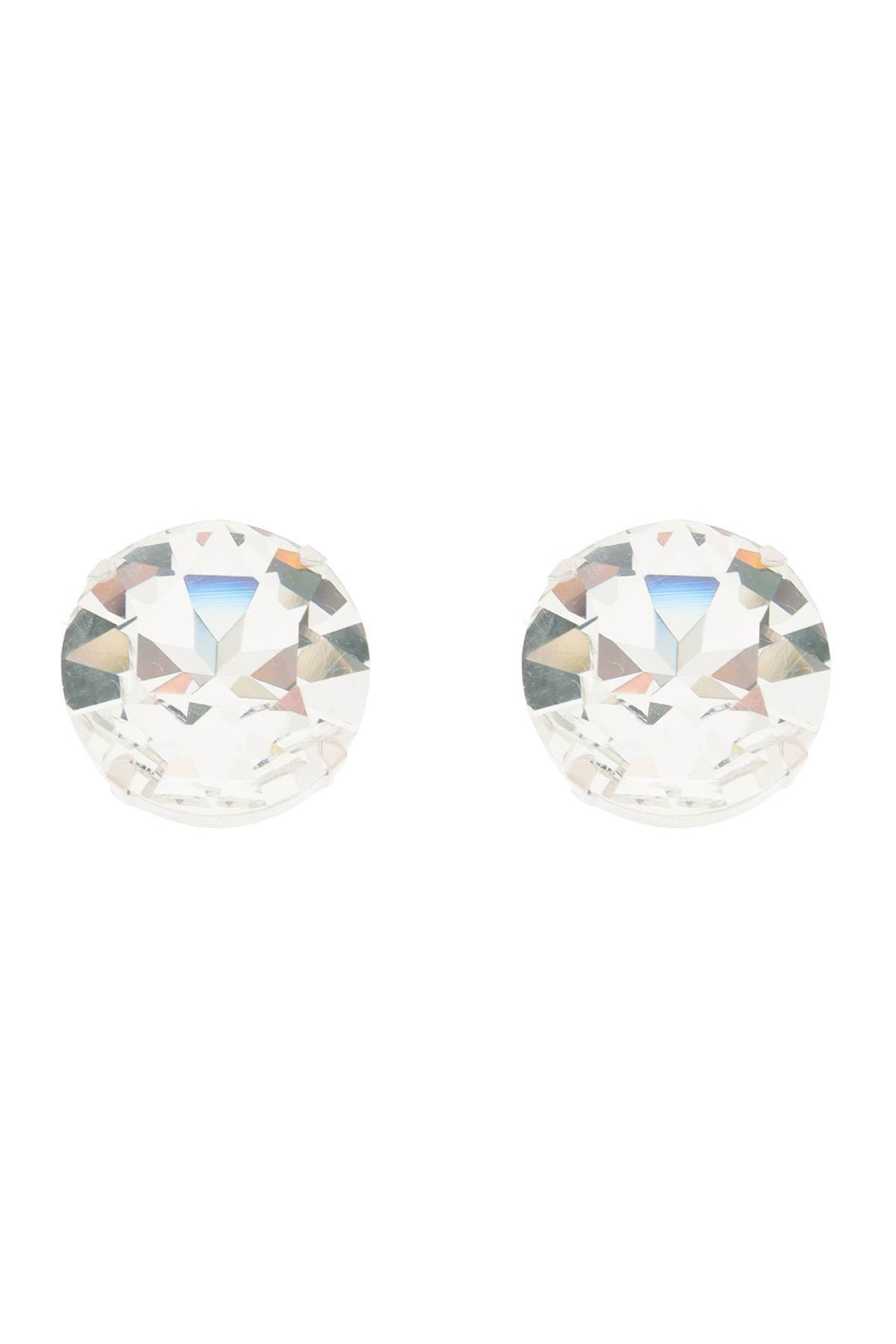 Alessandra Rich Large Crystal Clip On Earrings   Argento