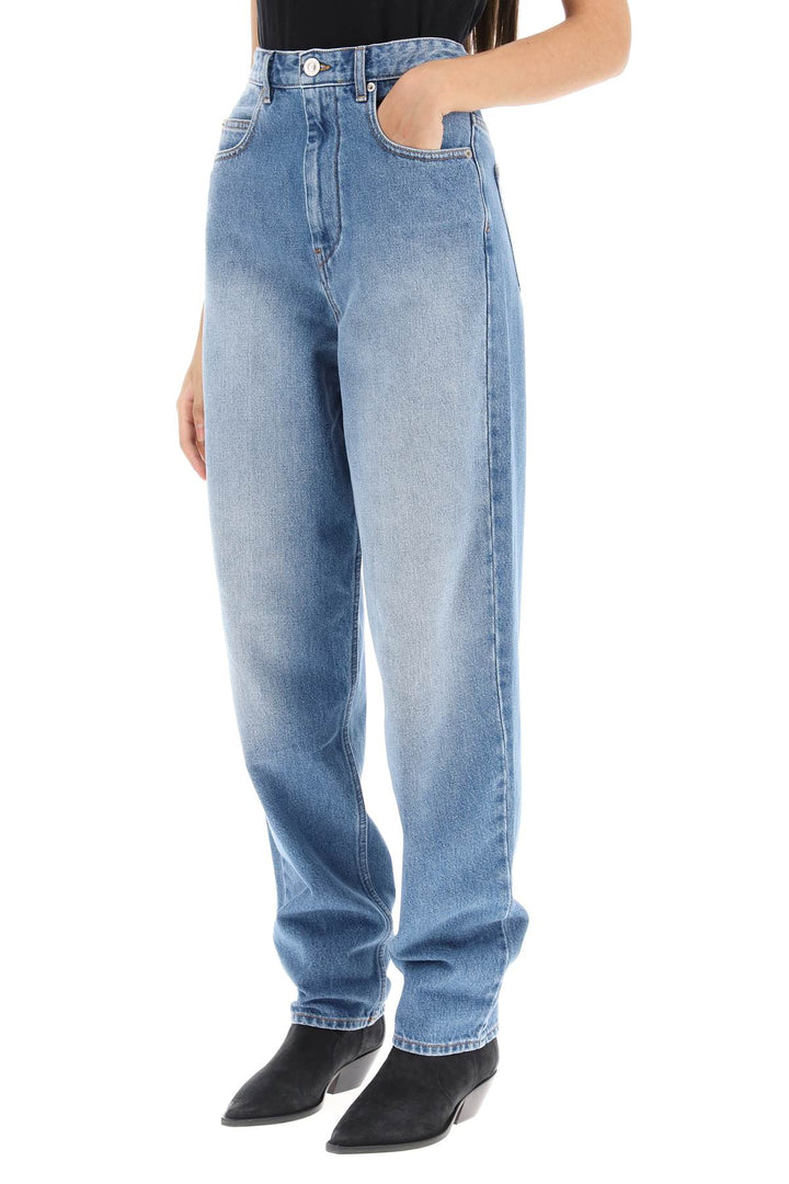 Isabel Marant Etoile 'Corsy' Loose Jeans With Tapered Cut   Celeste