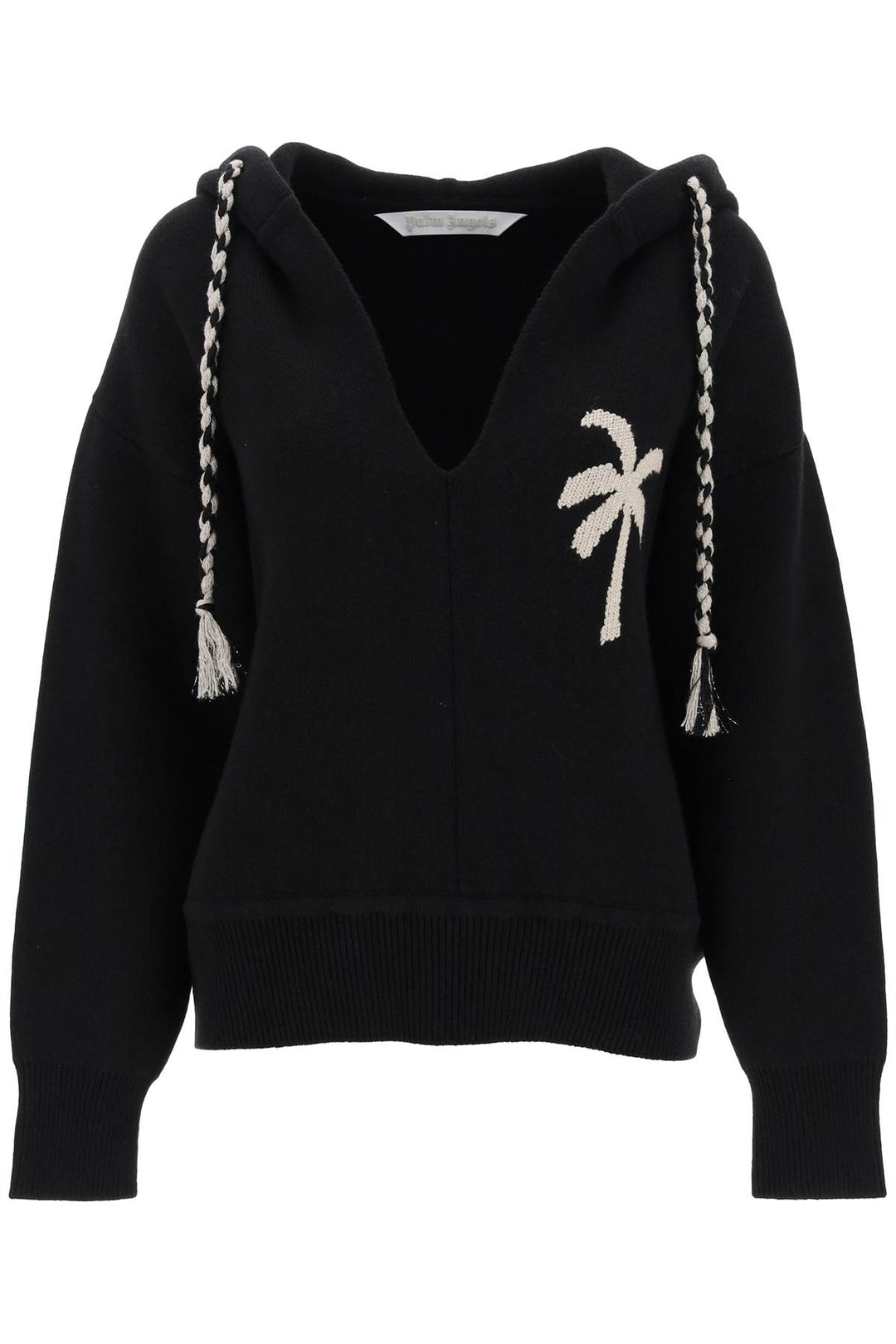 Palm Angels Palm Knitted Hoodie   Nero