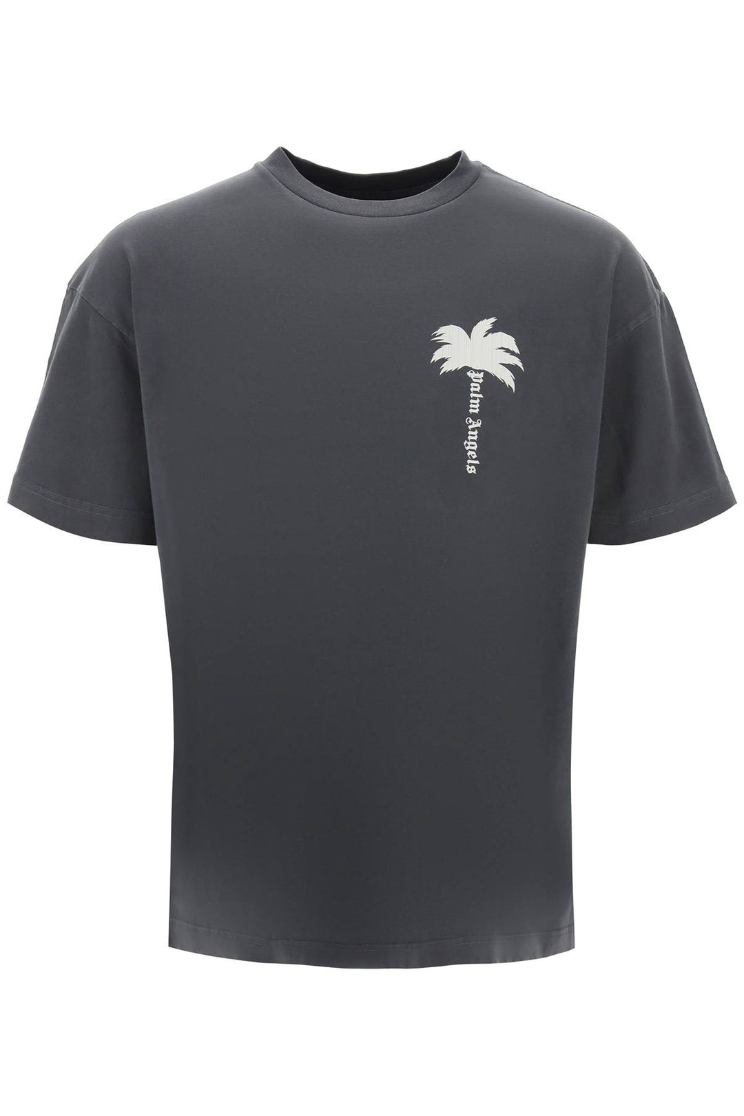Palm Angels Tree Round Neck T Shirt   Grigio