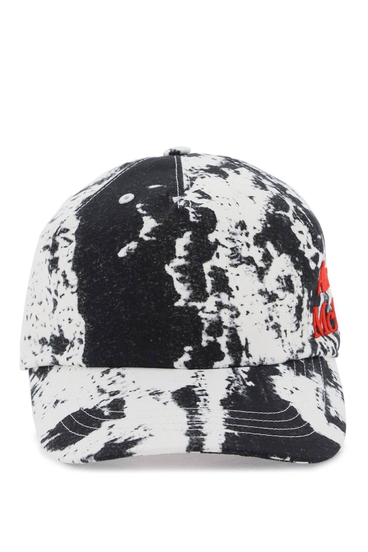 Alexander Mcqueen Printed Baseball Cap With Logo Embroidery   Bianco