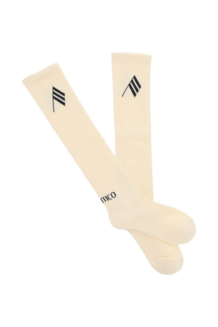 The Attico Logo Short Sports Socks   Beige