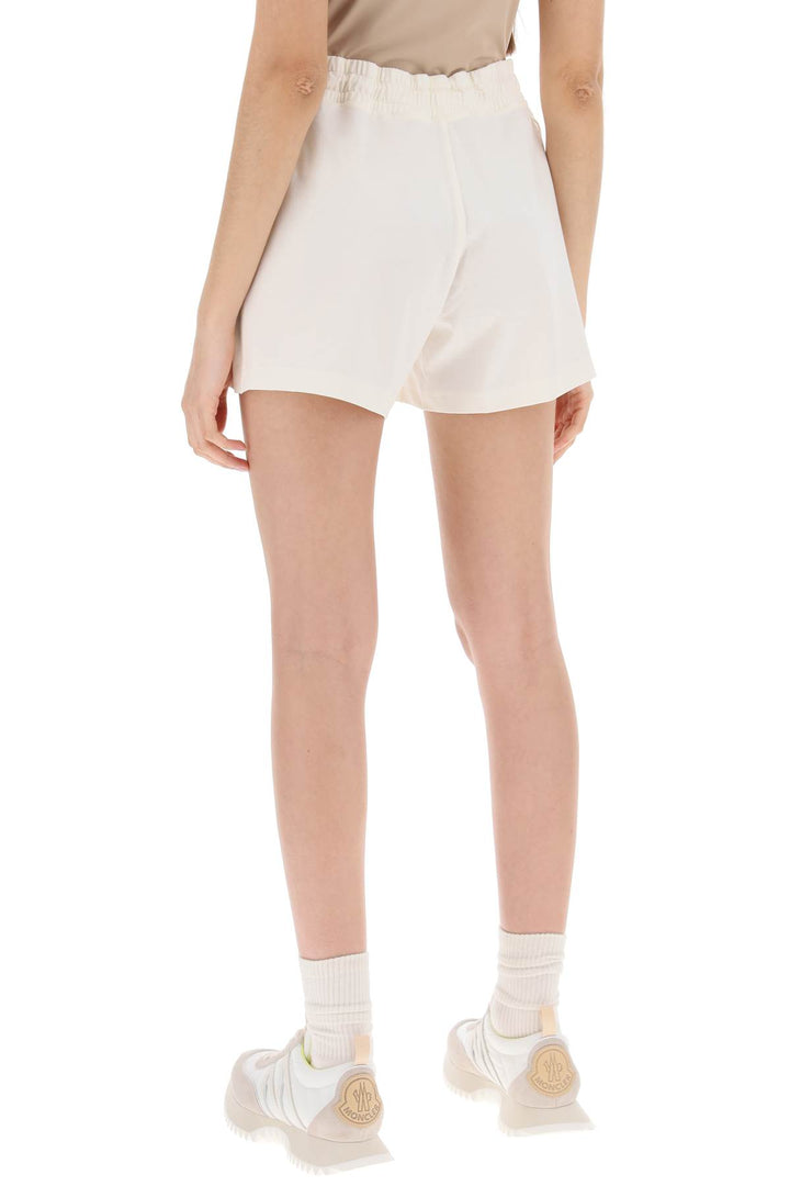 Moncler Sporty Shorts With Nylon Inserts   Bianco