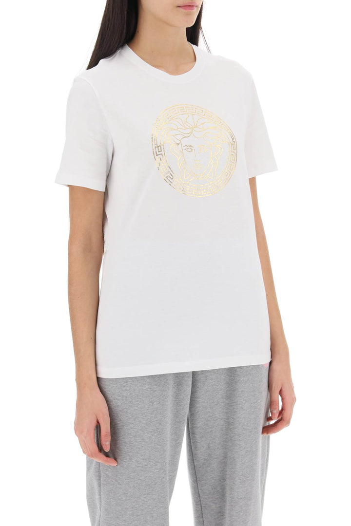 Versace Medusa Crew Neck T Shirt   Bianco