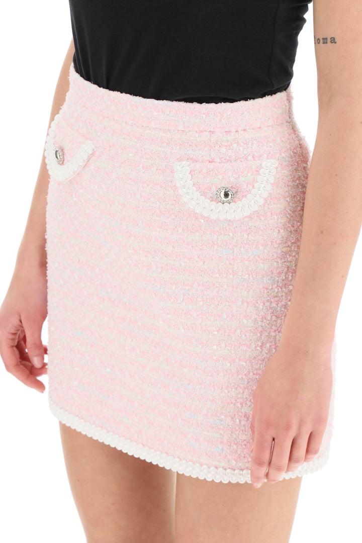 Alessandra Rich Tweed Mini Skirt   Rosa