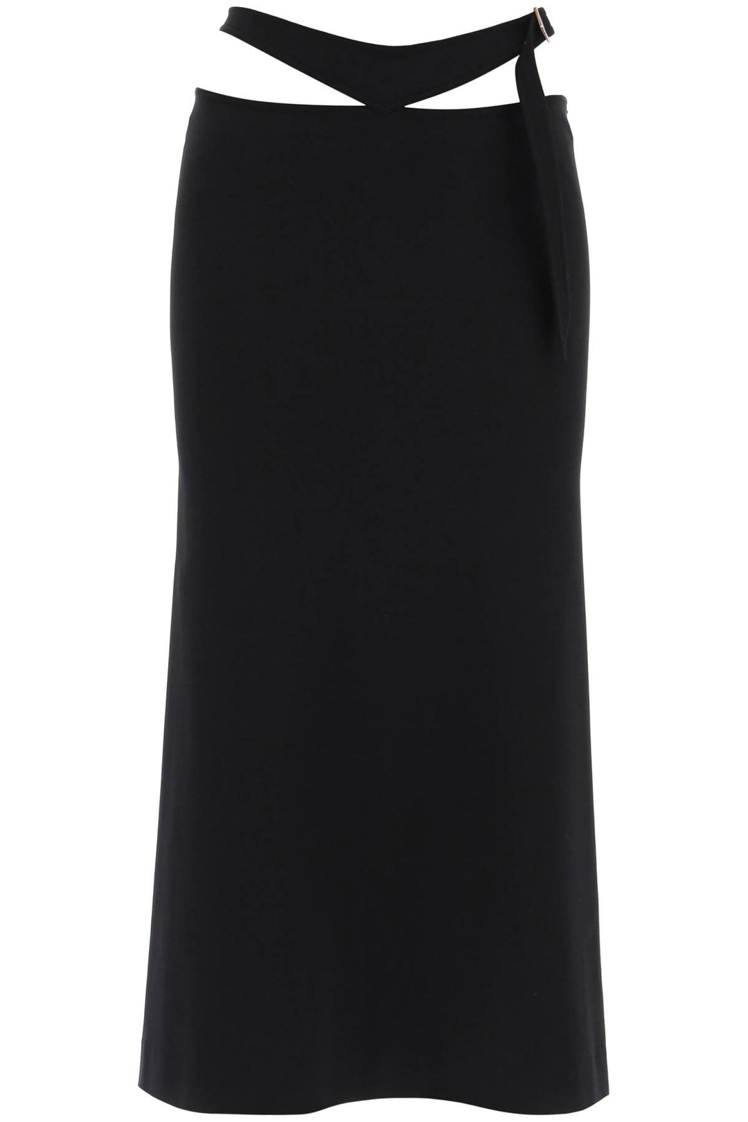The Attico Midi Skirt With Cut Out Waist   Nero