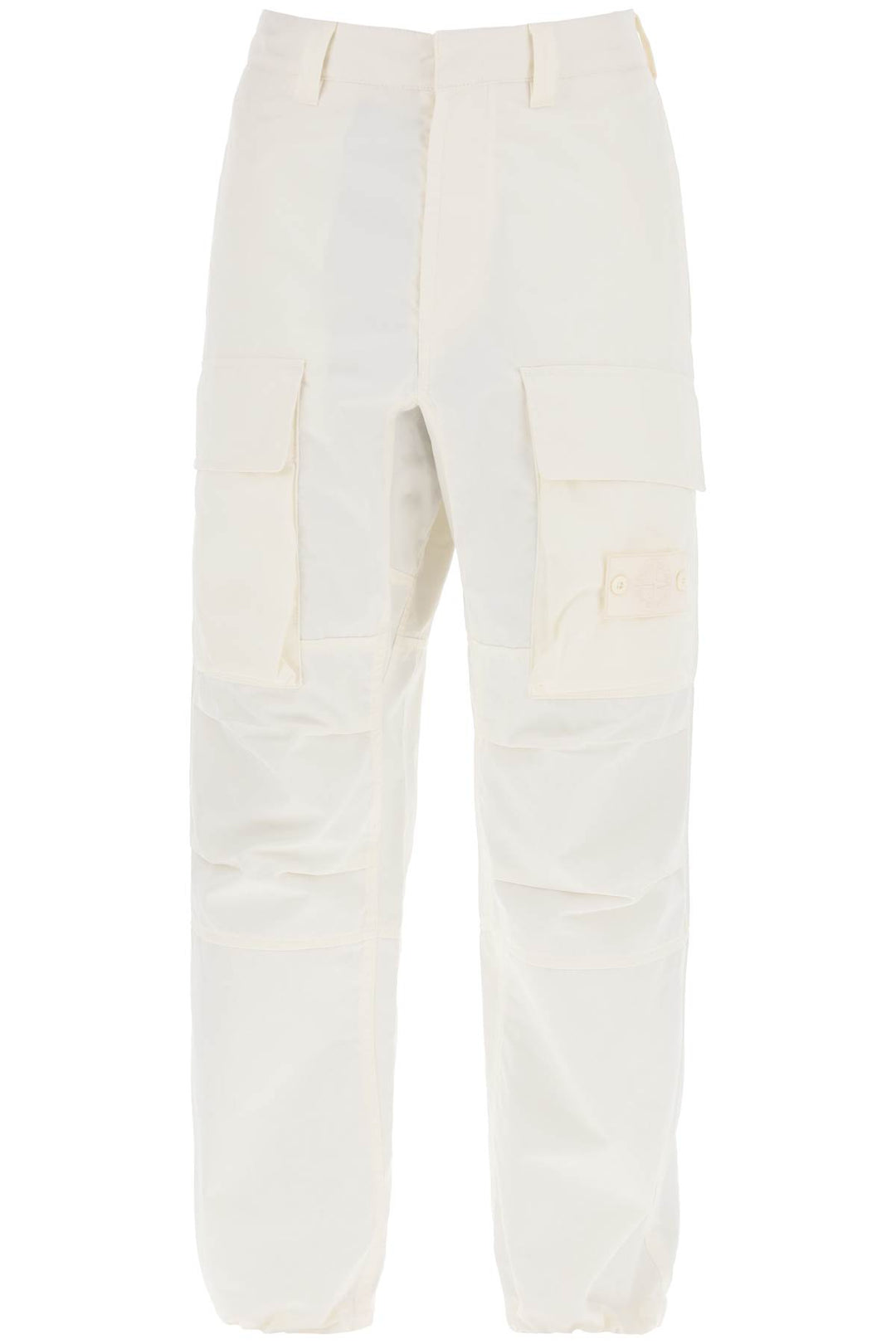 Stone Island Organic Cotton Ghost Piece Cargo Pants.   Bianco
