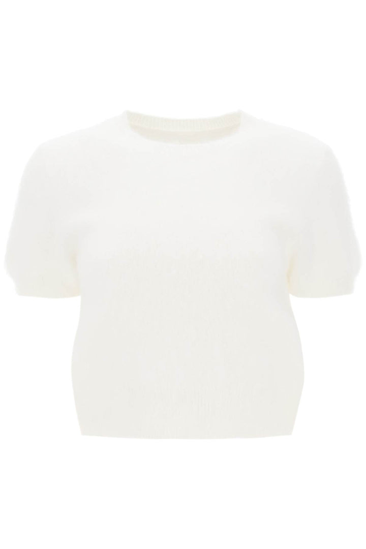 Maison Margiela Angora Wool Short Sleeved Top   Bianco