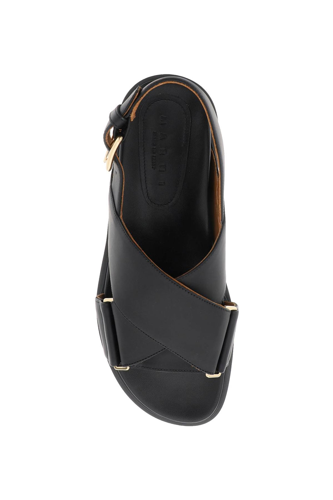 Marni Fussbett Leather Sandals   Nero