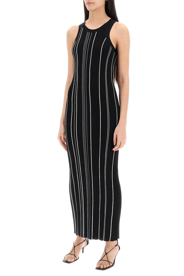 Toteme Replace With Double Quotelong Ribbed Knit Naia Dress In   Nero