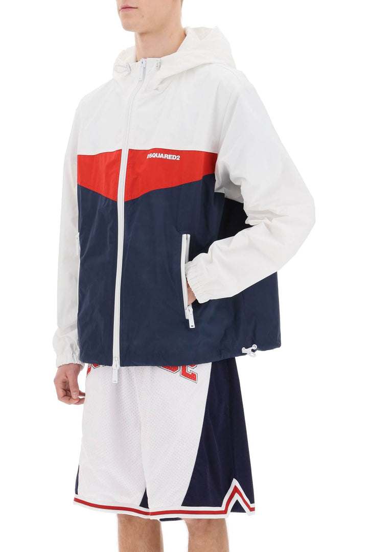 Dsquared2 Color Block Windbreaker Jacket   Bianco