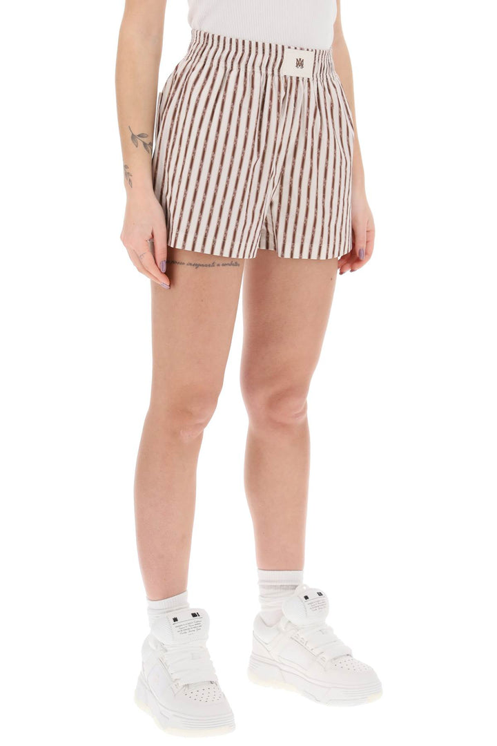 Amiri Striped Pajama Shorts   Bianco