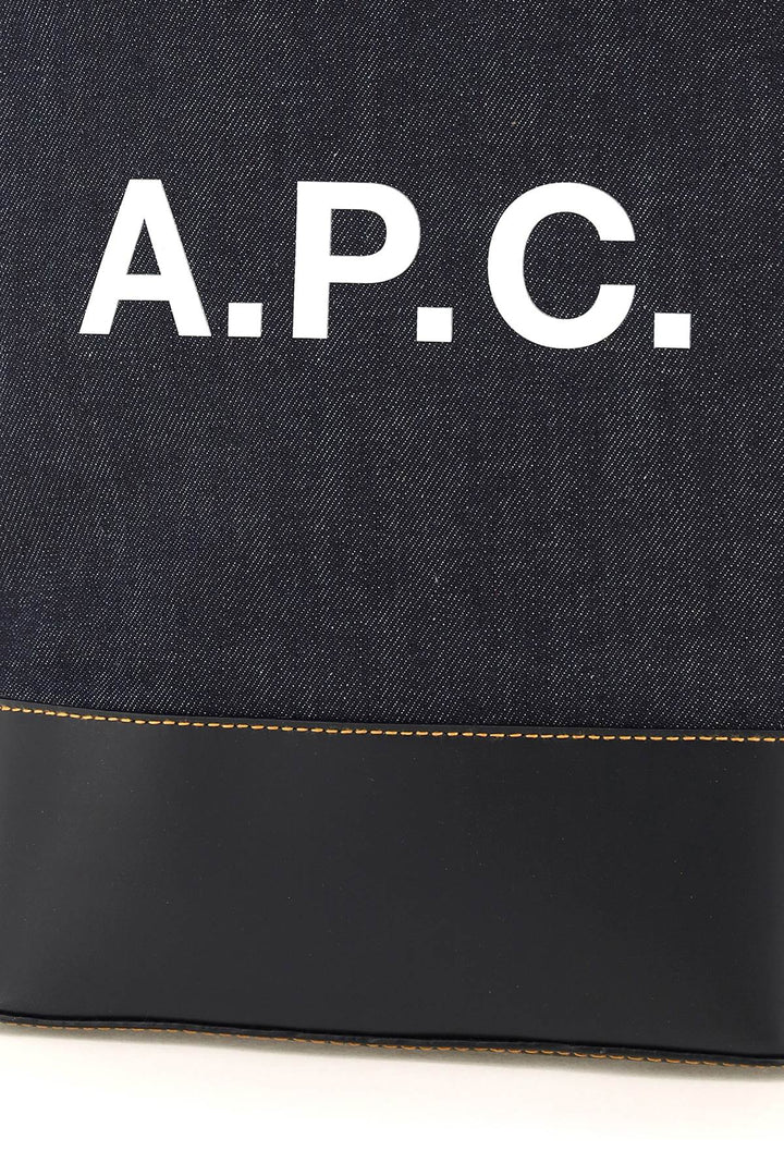 A.P.C. Axel Small Denim Tote Bag   Blu