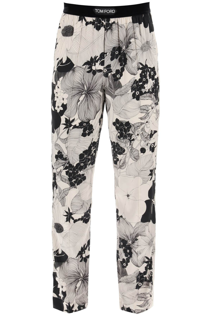Tom Ford Pajama Pants In Floral Silk   Neutro