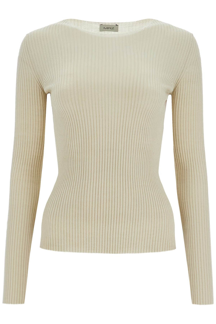 MRZ ribbed wool top with a high