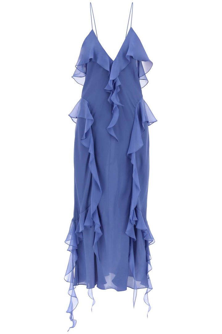 Khaite Pim Ruffled Dress   Blue