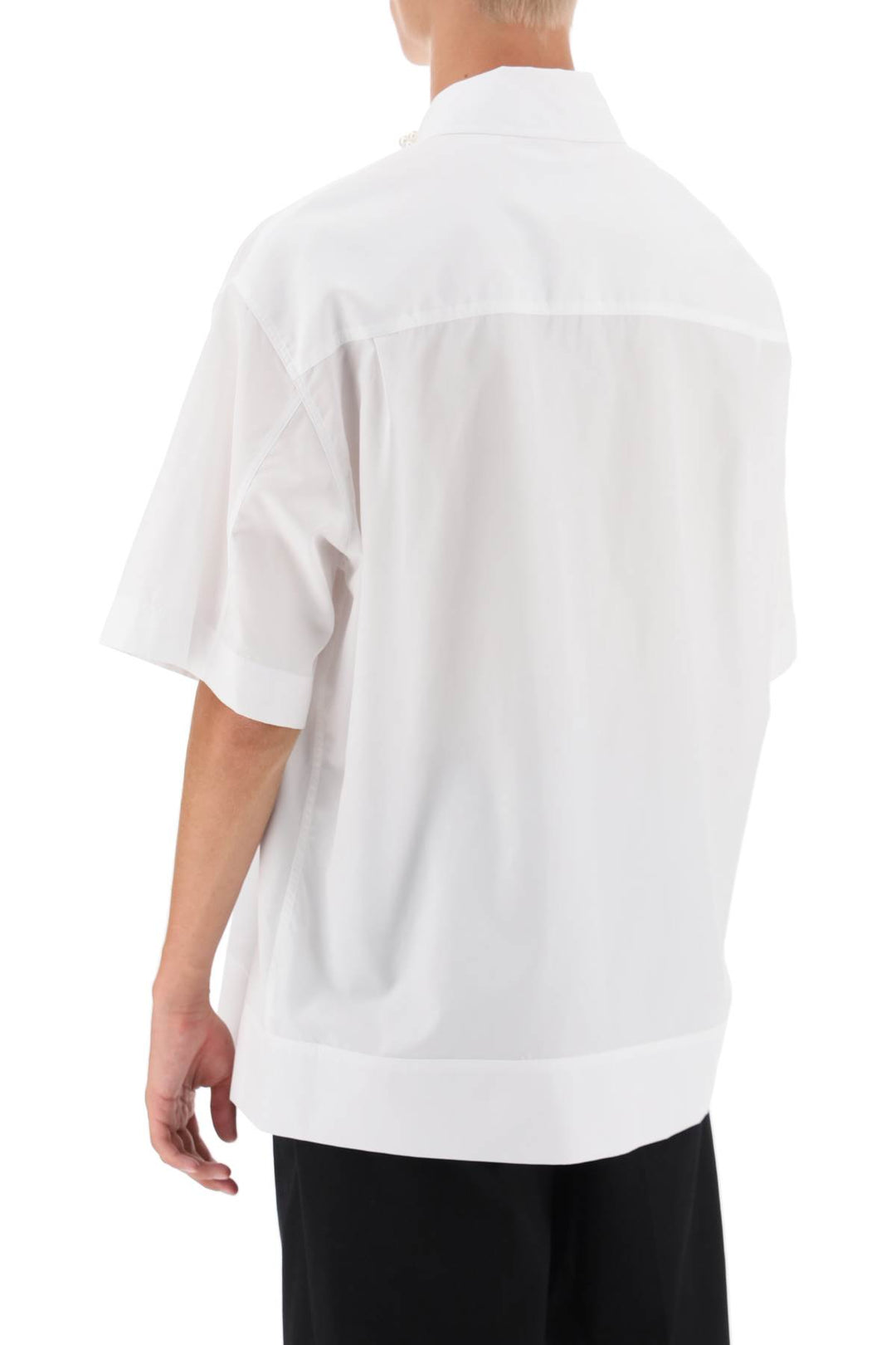 Simone Rocha Oversize Shirt With Pearls   Bianco
