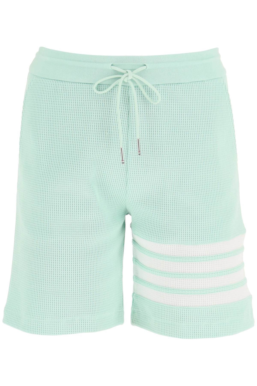 Thom Browne 4 Bar Shorts In Waffle Jersey   Verde
