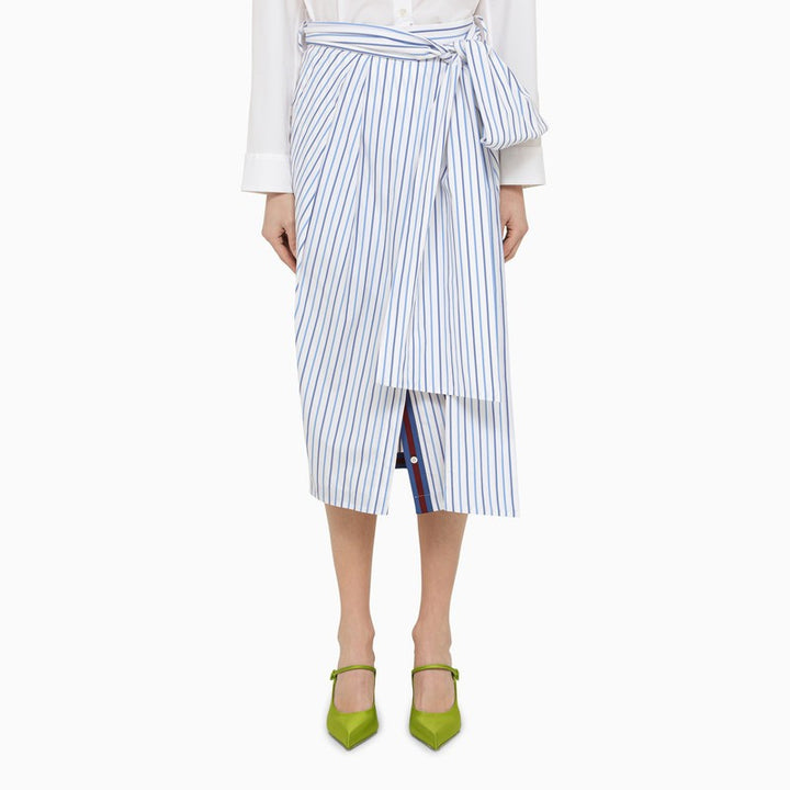 Dries Van Noten striped cotton midi skirt