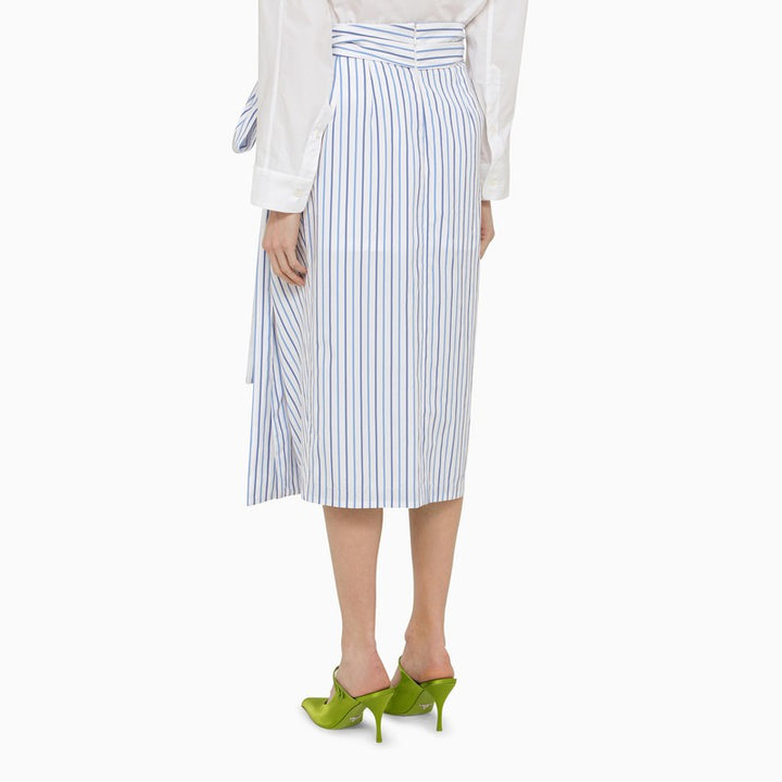 Dries Van Noten striped cotton midi skirt