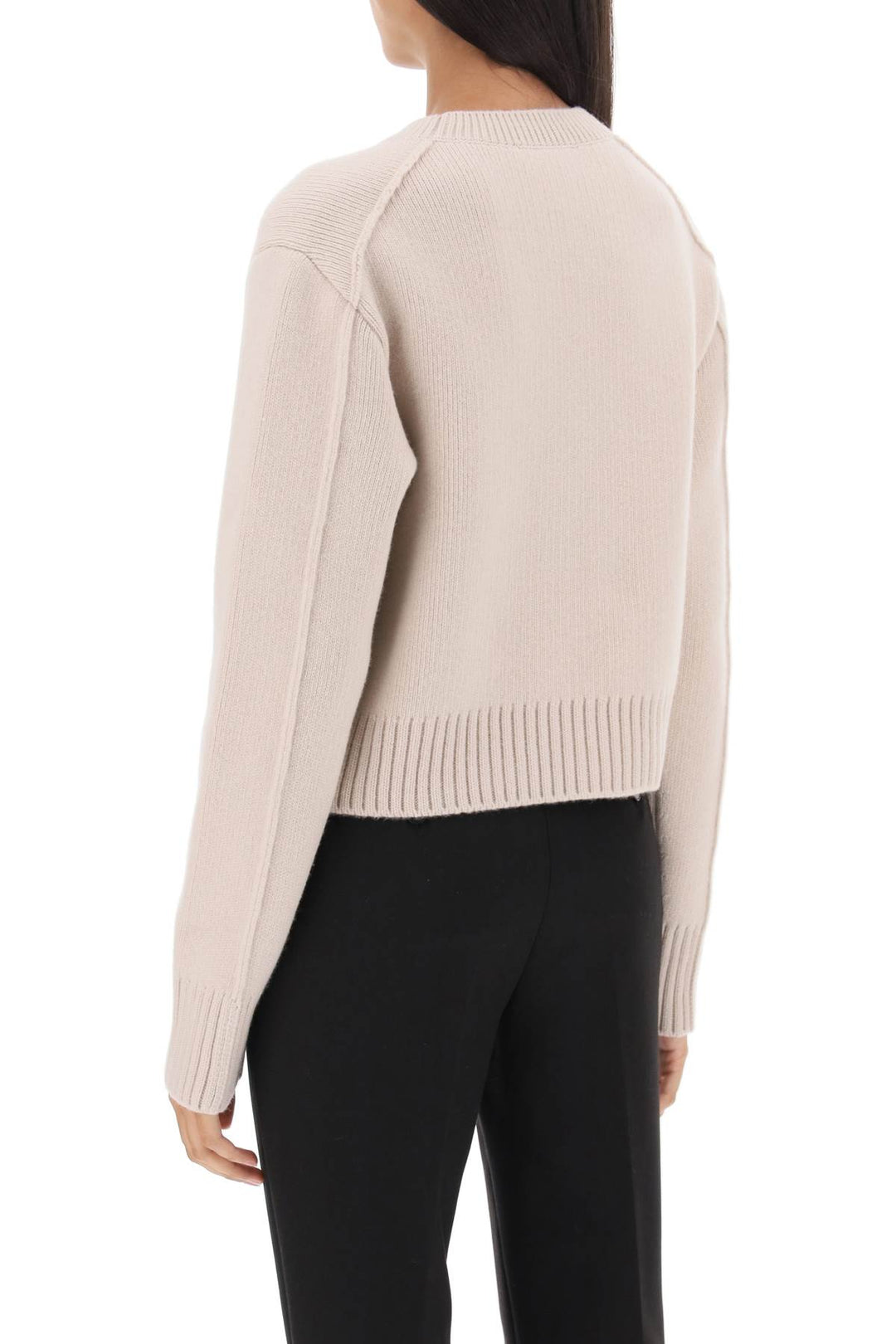 Lanvin Cropped Wool And Cashmere Sweater   Beige