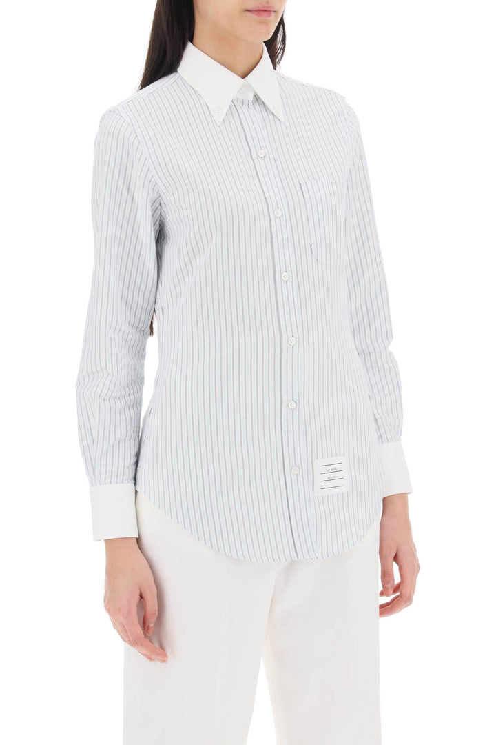 Thom Browne Striped Oxford Shirt   Bianco