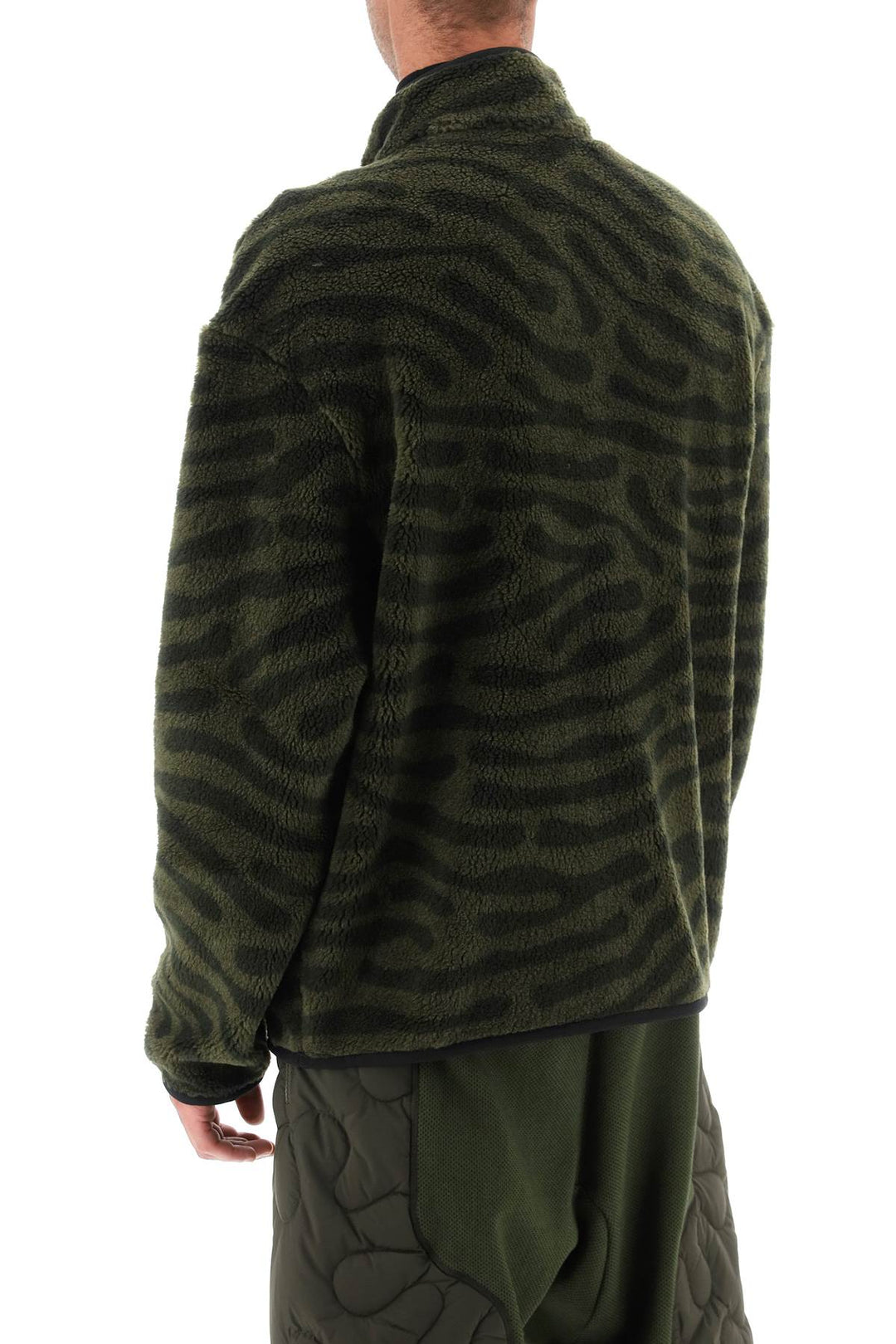 Moncler X Salehe Bembury Teddy Pile Sweatshirt With Fingerprint Motif   Green