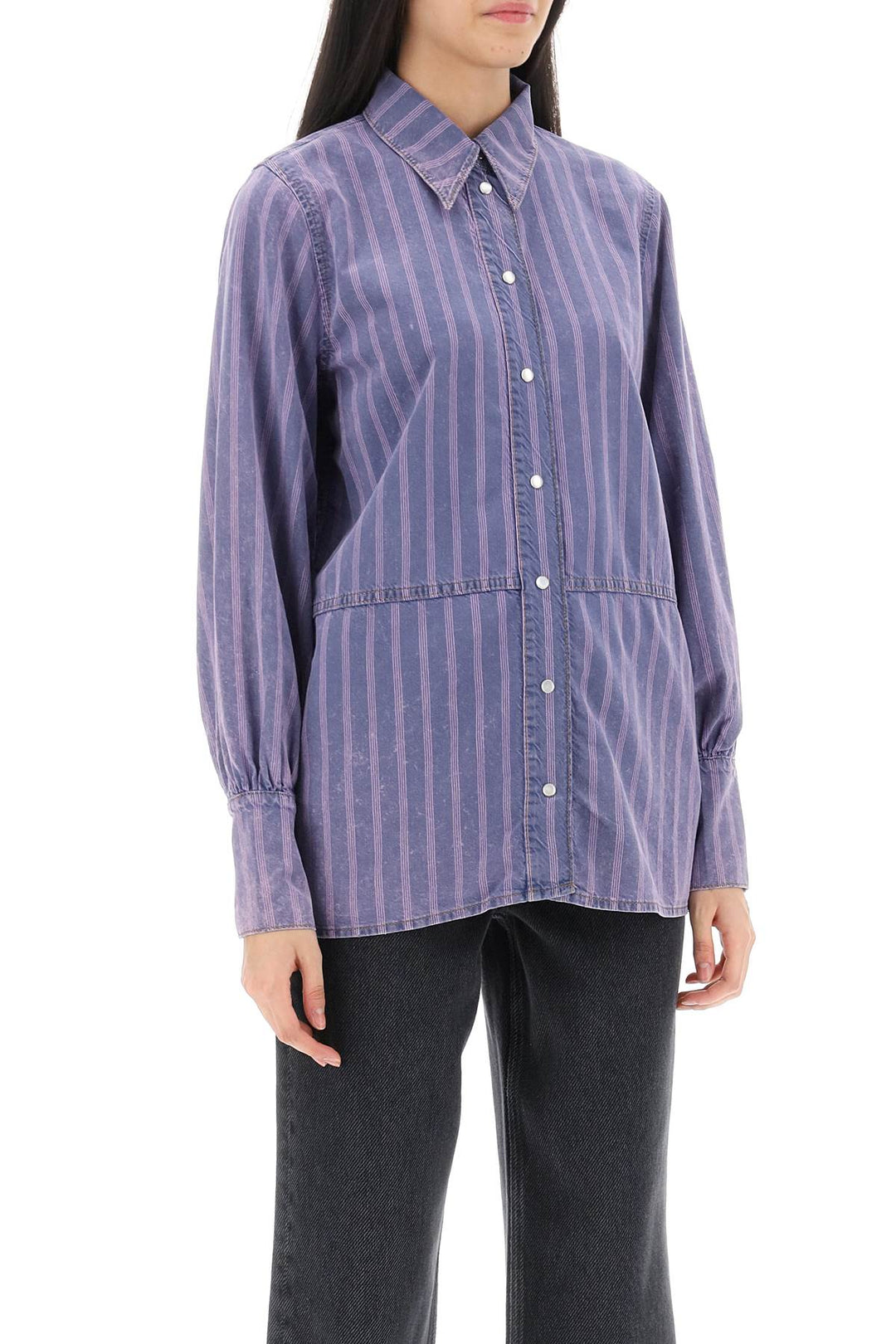 Ganni Striped Denim Shirt   Viola