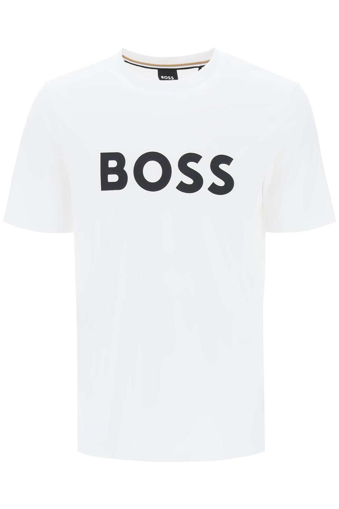 Boss Tiburt 354 Logo Print T Shirt   Bianco