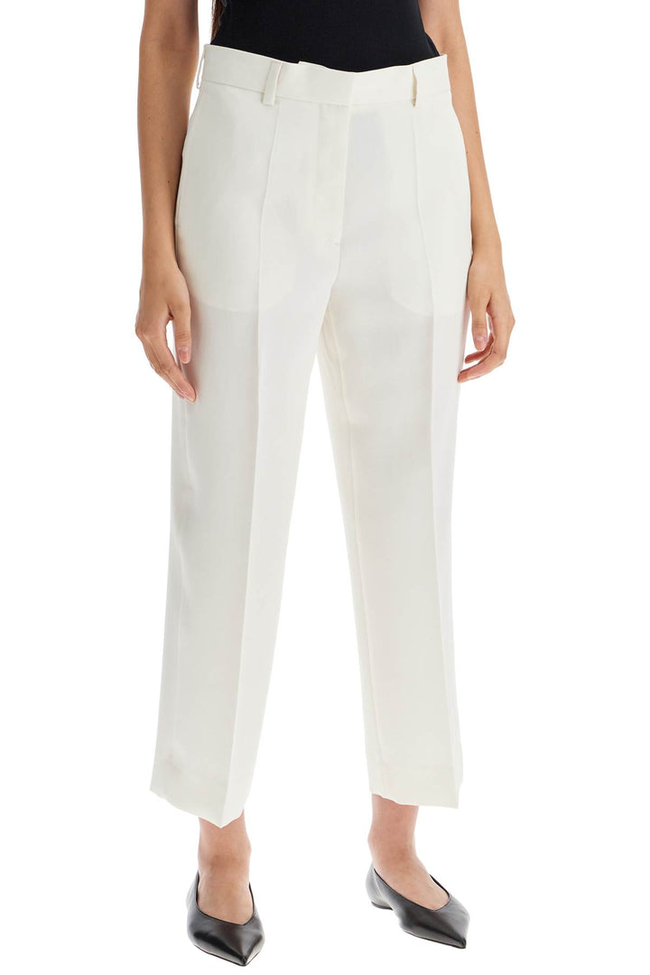 Toteme Cropped Wool Blend Trousers   White