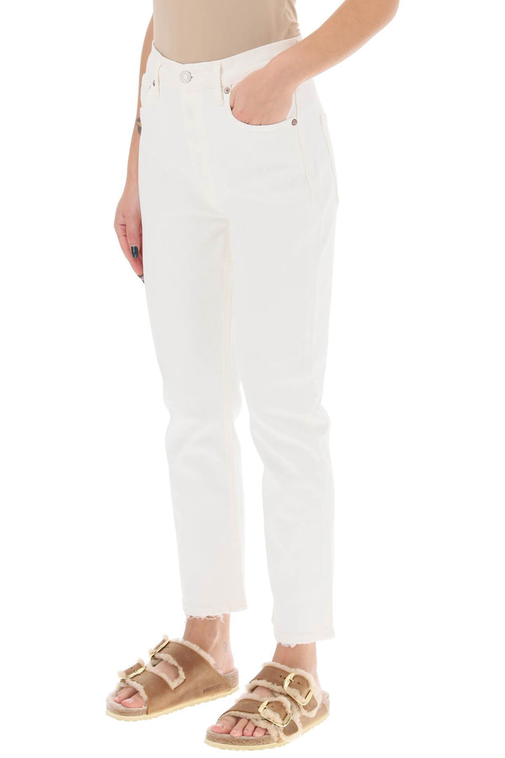 Agolde Riley High Waisted Cropped Jeans   White