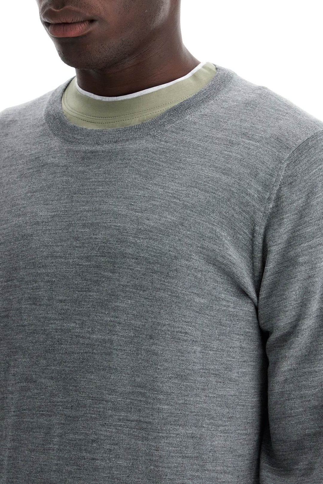 Brunello Cucinelli Fine Wool Cashmere Sweater   Grey