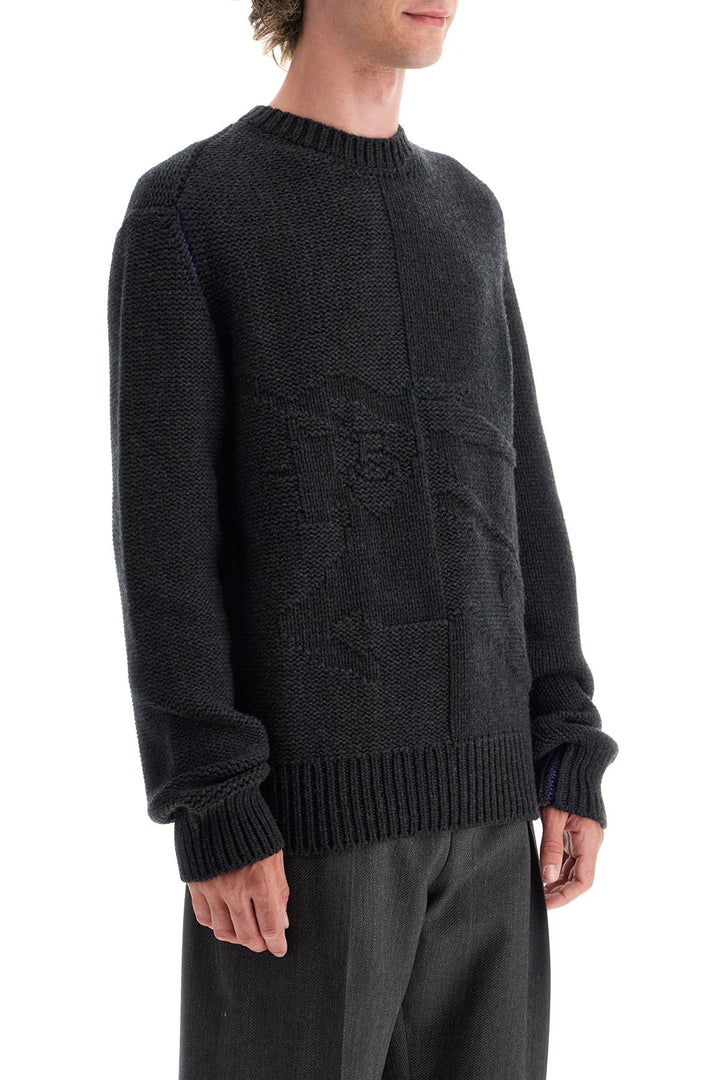 Burberry Cashmere Sweater With Ekd Design   Grey