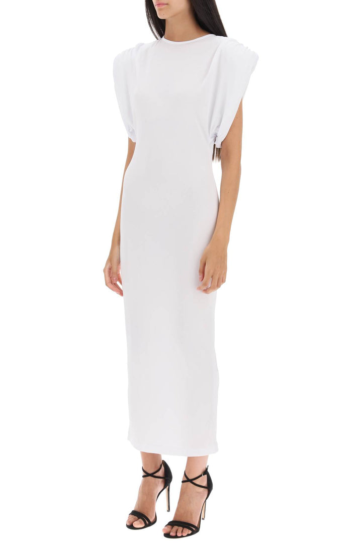 Wardrobe.Nyc Midi Sheath Dress With Structured Shoulders   Bianco