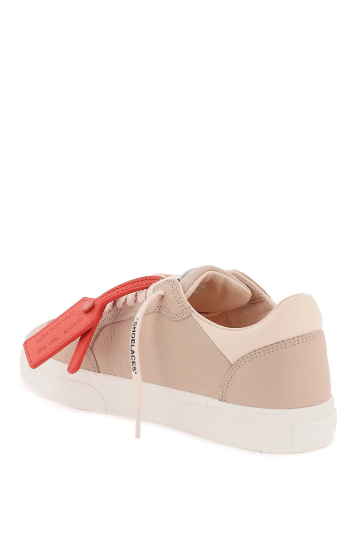 Off White Low Leather Vulcanized Sneakers For   Rosa