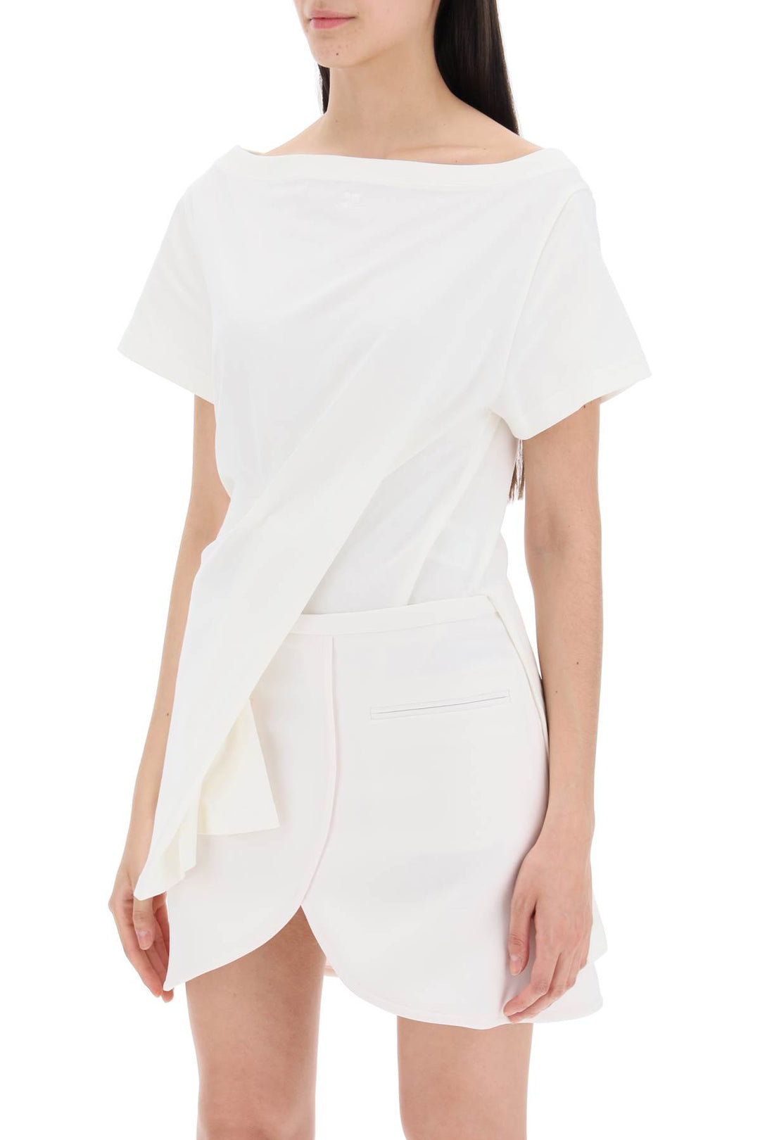 Courreges Twisted Body T Shirt   Bianco