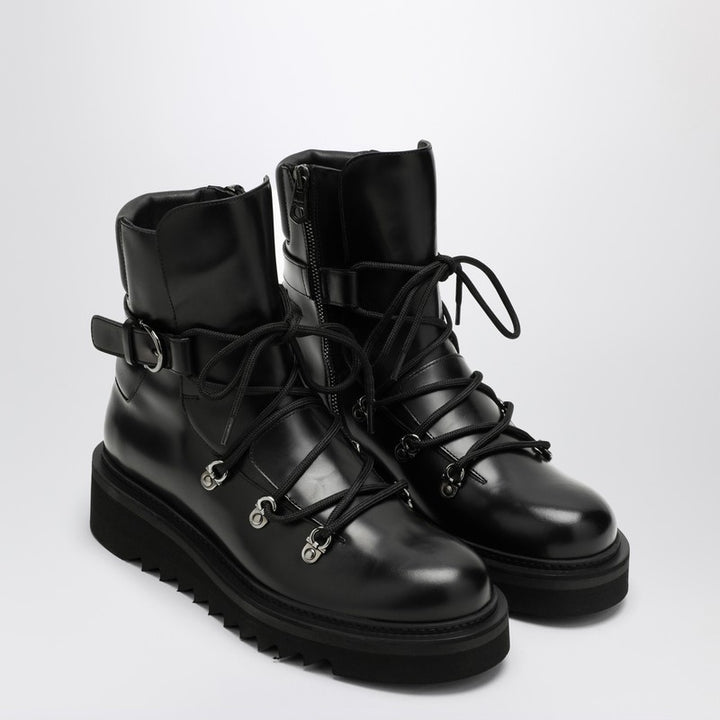 Ferragamo leather lace-up boots