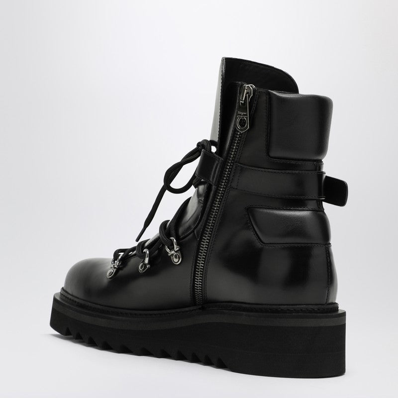 Ferragamo leather lace-up boots