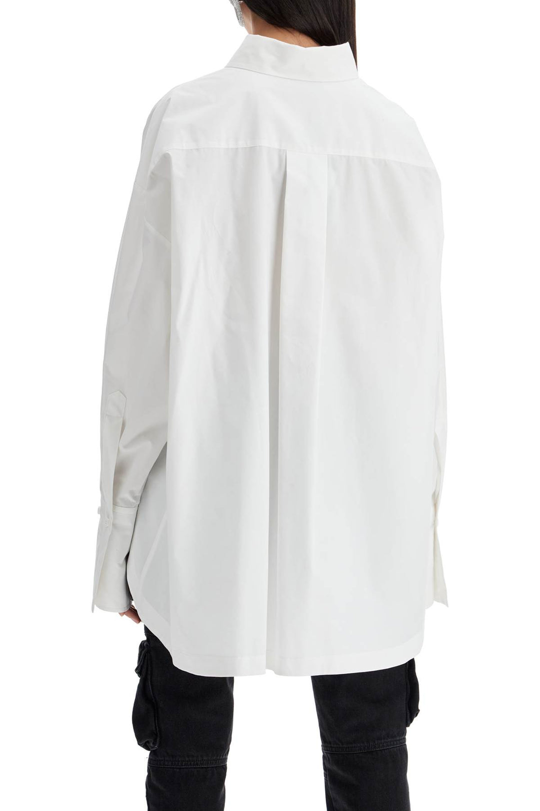 The Attico Maxi Diana Shirt With Slit   White