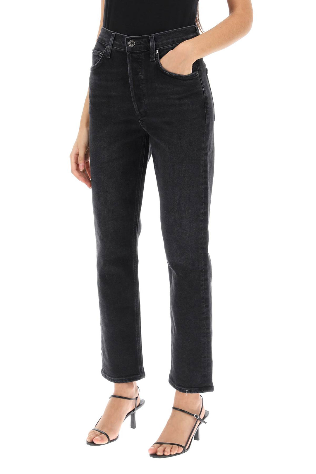 Agolde Riley High Waisted Jeans   Nero